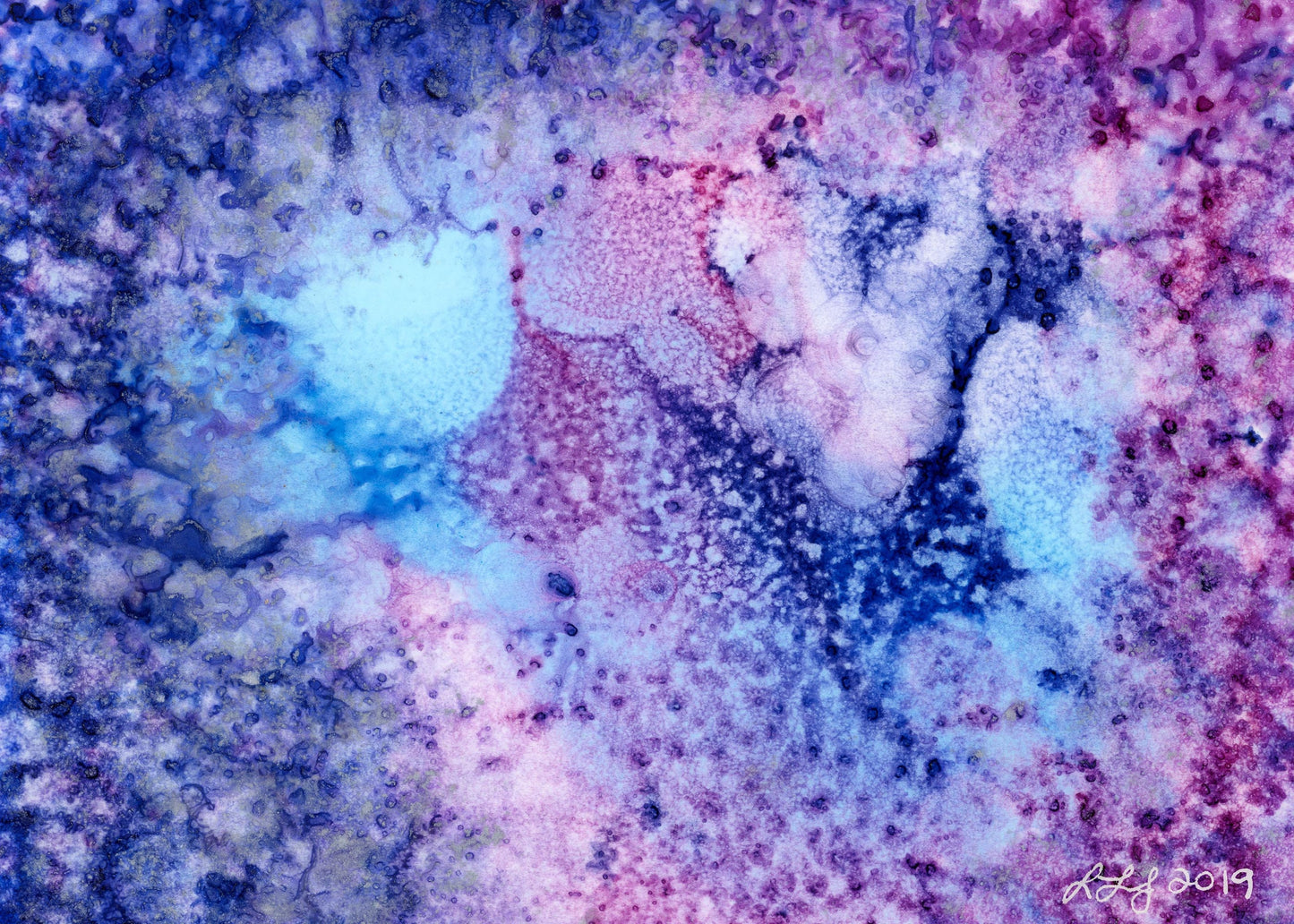 Original Alcohol Ink Painting - Balance – Indigo Blue and Violet | Abstract Fluid Art | Angel Whisper Series by Laureen Jordan