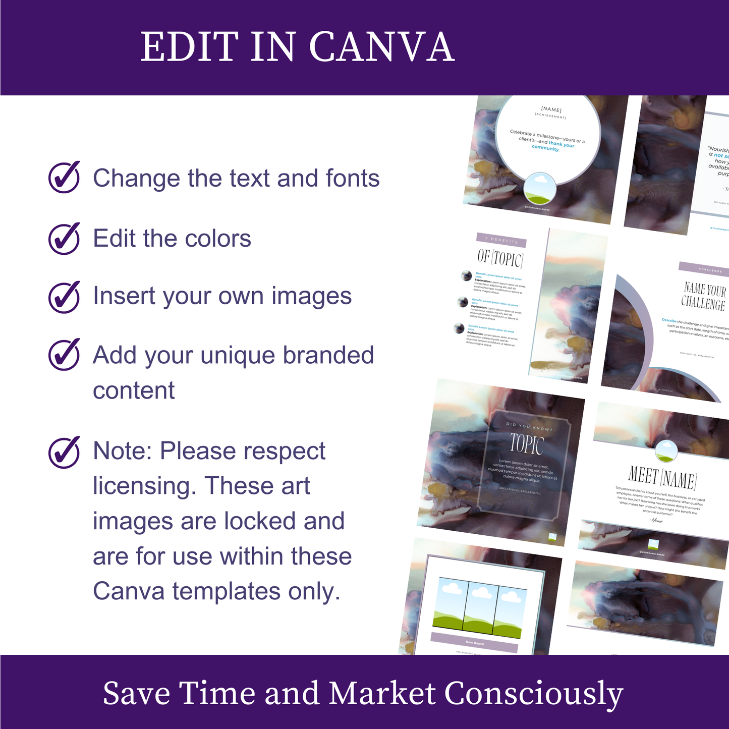 Angel Whisper Instagram Post Templates - Purple 001