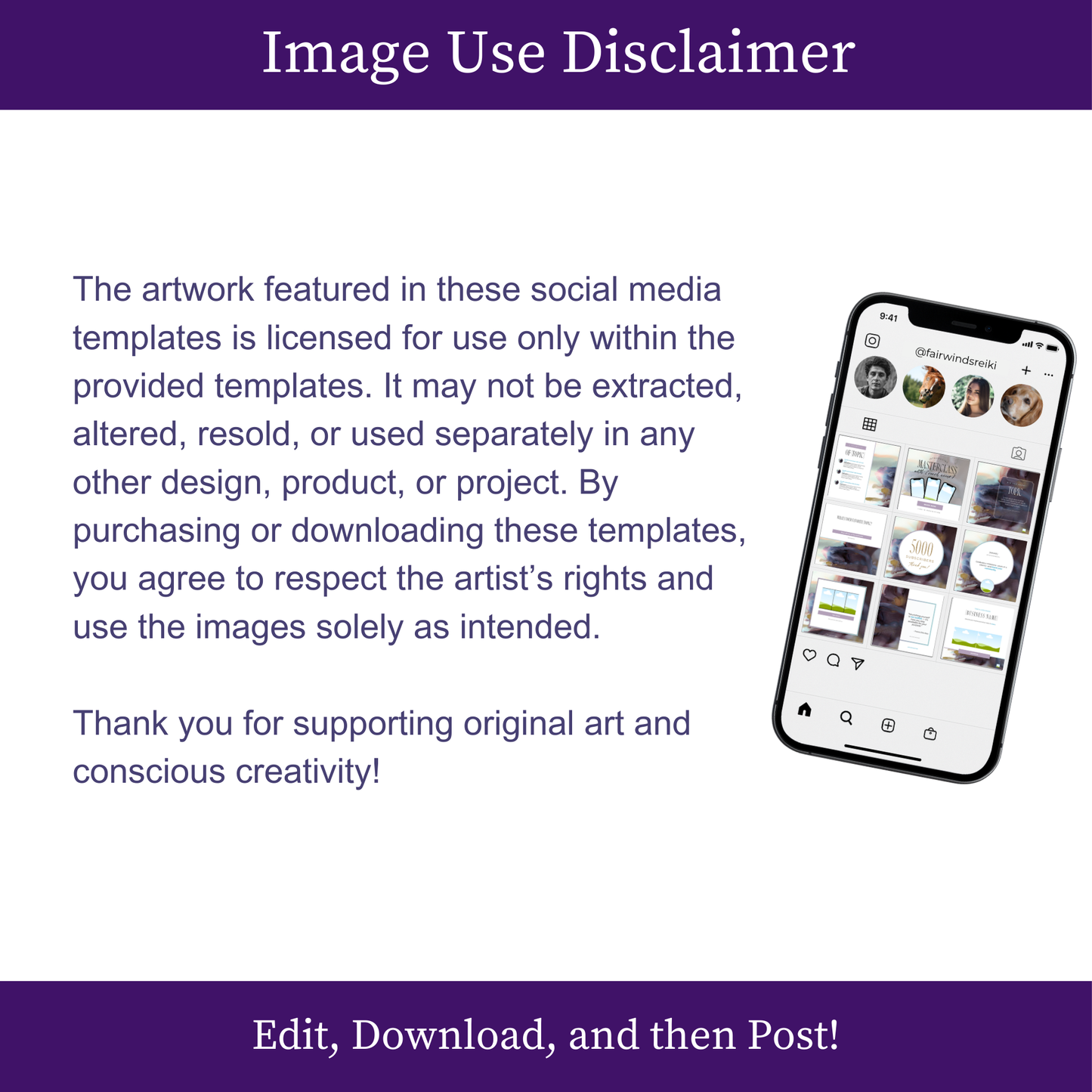 Angel Whisper Instagram Post Templates - Purple 001